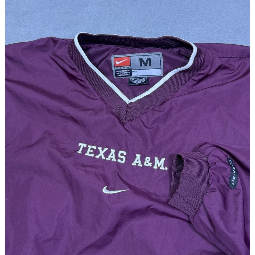 Vintage Nike Texas A&M Aggies Windbreaker Mens M Maroon Clima-FIT Y2K Pullover